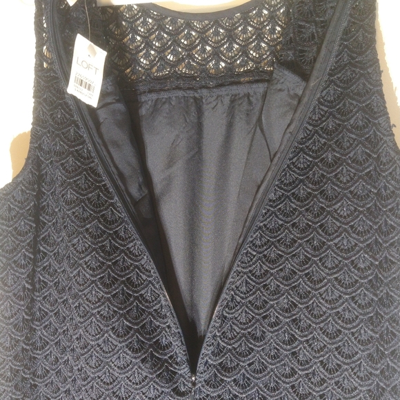Loft NWT dark navy blue crocheted dress size 8 - Picture 7 of 8